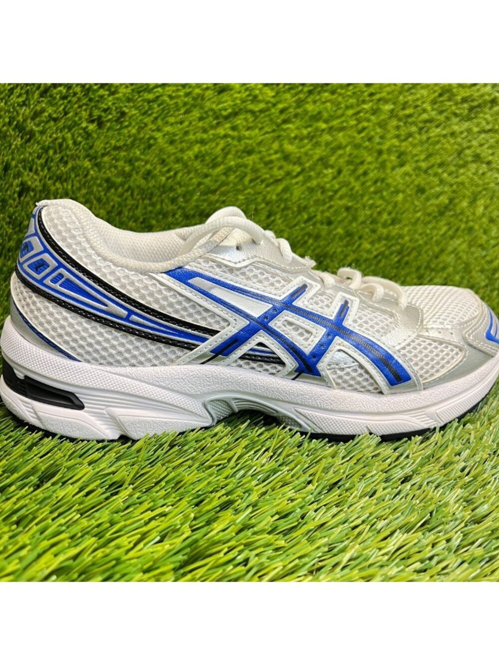 Asics Gel-1130 Boys Size 5.5Y Silver Blue White Athletic Running Shoes Sneakers